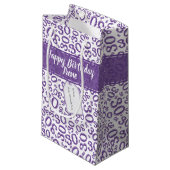 30th Birthday Random Number Pattern Purple/White Klein Cadeauzakje (Voorkant Gekanteld)