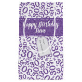 30th Birthday Random Number Pattern Purple/White Klein Cadeauzakje (Voorkant)
