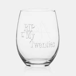 30th Birthday RIP 20s Party Favor Wijnglas Zonder Voet