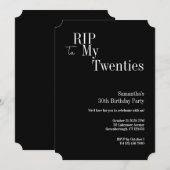 30th Birthday RIP Twenties Party Black and White Kaart (Voorkant / Achterkant)