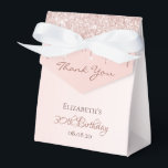 30th Birthday roos Gold glitter glam bedankt Bedankdoosjes<br><div class="desc">Elegant,  klassiek,  glamoureus en meisje voor een 30e verjaardagsfeest. Roos goudmeter,  gradiëntachtergrond. Met de tekst: 30th Birthday en Dank u schreef met een modern donker roos gekleurd hand lettered stijlmanuscript. Sjabloon voor naam en datum.</div>
