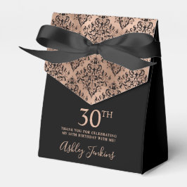 30th Birthday Rose Gold Damask Thank You Bedankdoosjes