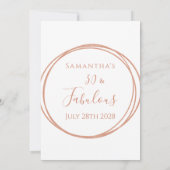 30th Birthday Rose Gold Minimal Birthday Kaart (Achterkant)