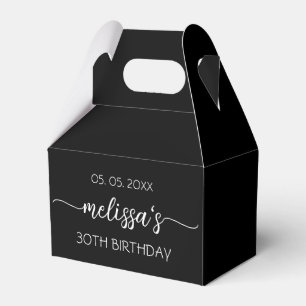 30th Birthday Simple Black Calligraphy Script Bedankdoosjes