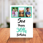 30th Birthday Son Green Modern Photo Collage Kaart<br><div class="desc">Maak een glimlach op een gezicht met deze gepersonaliseerde 3 foto collage 30e verjaardagskaart voor je zoon. - Klik gewoon om dit ontwerp te personaliseren 🔥 Mijn beloften - Dit ontwerp is uniek en is ontworpen met u in het achterhoofd 🙏 Bedankt voor het ondersteunen van mijn kleine bedrijf -...</div>