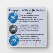 30th Birthday Son Poem Plaque Fotoplaat (Voorkant)