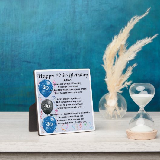 30th Birthday Son Poem Plaque Fotoplaat (Insitu)