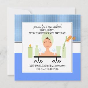 30th Birthday Spa Weekend Getaway Invitation Kaart