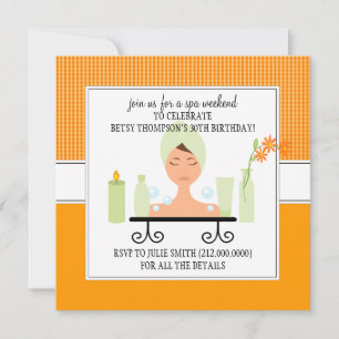 30th Birthday Spa Weekend Getaway Invitation Kaart