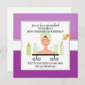 30th Birthday Spa Weekend Getaway Invitation Kaart (Voorkant / Achterkant)