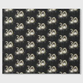 30th Birthday Sparklers on Black Cadeaupapier (Vlak)