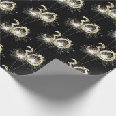 30th Birthday Sparklers on Black Cadeaupapier (Hoek)