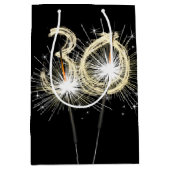 30th Birthday Sparklers on Black Medium Cadeauzakje (Voorkant)