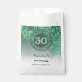 30th Birthday | Sparkling Green Gold Glitter Bedankzakje (Voorkant)