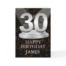 30th Birthday Spotlights Voeg een naam toe Kaart
