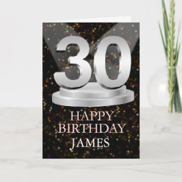 30th Birthday Spotlights Voeg een naam toe Kaart