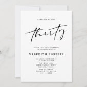 30th Birthday Surprise Party Chic Modern Script Kaart (Voorkant)