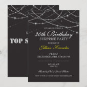 30th Birthday Surprise Party Gothic String Lights Kaart (Voorkant / Achterkant)