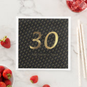 30th Birthday Wedding Jubileum Black Gold Servet (Insitu)