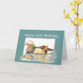 30th Birthday, Wood Duck, Birds, Watervowl Kaart (Gele Bloem)