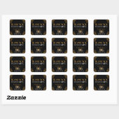 30th Birthday Zwart Goud Retro  Dank u Vierkante Sticker (Vel)