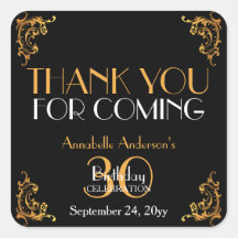 30th Birthday Zwart Goud Retro  Dank u