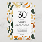 30th Boho western Cowboy Buffalo Cactus Modern Kaart (Voorkant / Achterkant)