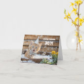 30th Cute Birthday Funny Ginger Cat Bubble Bath Kaart (Gele Bloem)