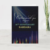 30th Employee Anniversary Sky, Customizable Black Kaart (Voorkant)