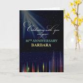 30th Employee Anniversary Sky, Customizable Black Kaart (Gele Bloem)