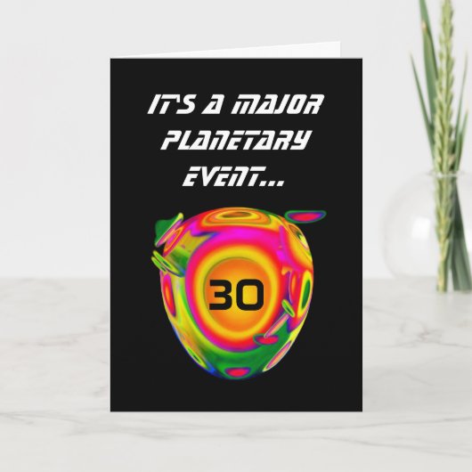 30th Funny Sci Fi Birthday Planet A02 Kaart (Voorkant)