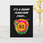 30th Funny Sci Fi Birthday Planet A02 Kaart (Gele Bloem)