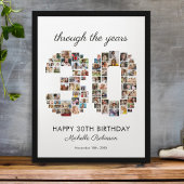 30th Happy Birthday Photo Collage Poster