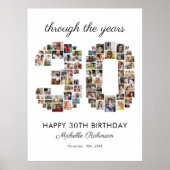30th Happy Birthday Photo Collage Poster (Voorkant)
