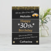 30th Mans Verjaardag Kaart vintage (Staand voorkant)