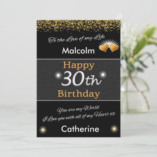 30th Mans Verjaardag Kaart vintage (Staand voorkant)