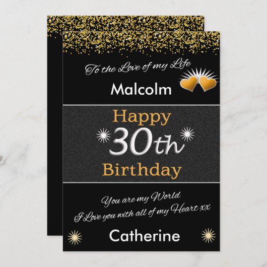 30th Mans Verjaardag Kaart vintage (Voorkant / Achterkant)