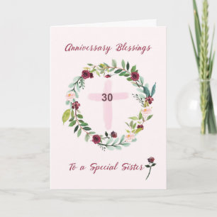 30th Nun Religious Sister Jubileum Blessings Kaart