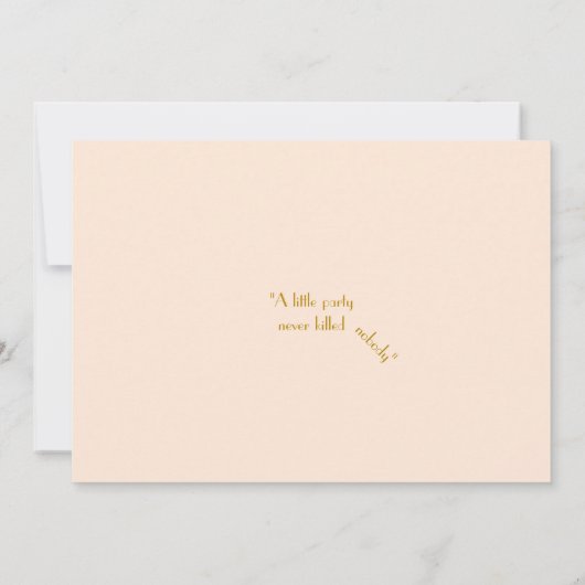 30th of any,Birthday Party woman,Gatsby,goudroze Kaart (Achterkant)