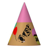 30th Over the Hill Pink Cupcake Balloons Petten Feesthoedjes (Links)