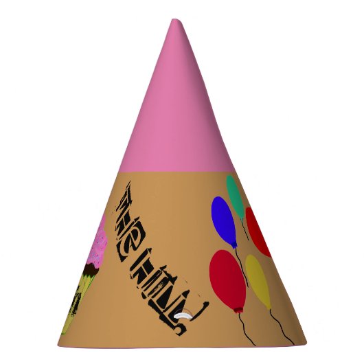 30th Over the Hill Pink Cupcake Balloons Petten Feesthoedjes (Rechts)