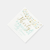 30th partij papier servet decoratie, glitter blauw (Hoek)