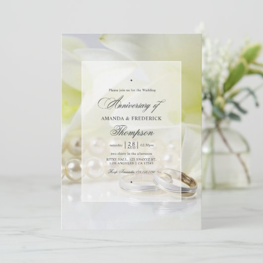 30th Pearl Bruiloft Jubileum Fotouitnodiging Kaart (Staand voorkant)