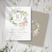 30th Pearl Jubileum Save the Date Rozen Floral Aankondigingskaart