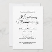 30th Pearl Wedding Jubileum Elegant Script Kaart (Voorkant)