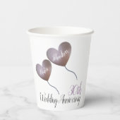 30th Pearl Wedding Jubileum roze hartballon Papieren Bekers (Achterkant)