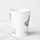 30th Pearl Wedding Jubileum roze hartballon Papieren Bekers (Rechts)