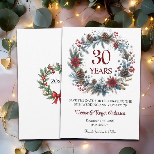 30th Pearl Wedding Jubileum Winter Save The Date