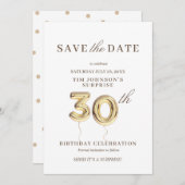 30th Save the Date Invitation Kaart (Voorkant / Achterkant)