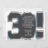 30th SImple Birthday Invite Kaart (Voorkant)